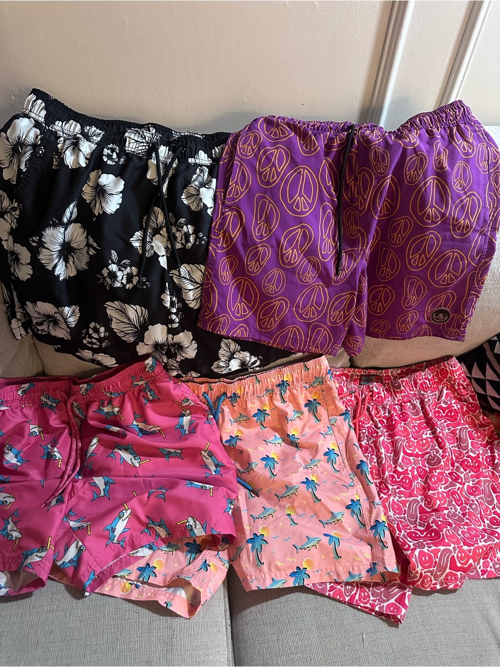Men’s Large Swim Trunks 
Brand: No Boundaries, George and Party Shark